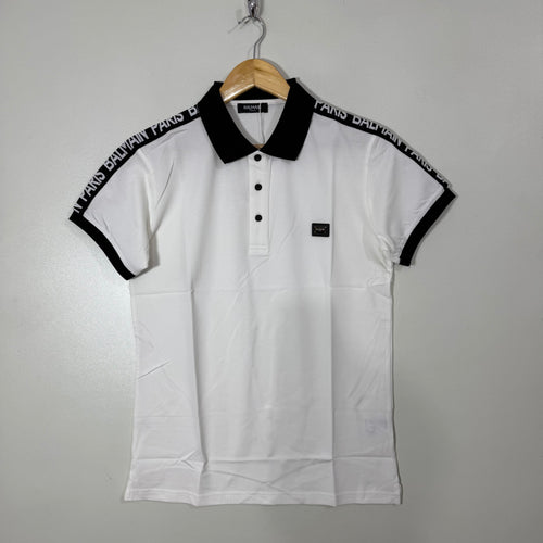 BALMAIN PARIS COTTON POLO TSHIRT BLACK