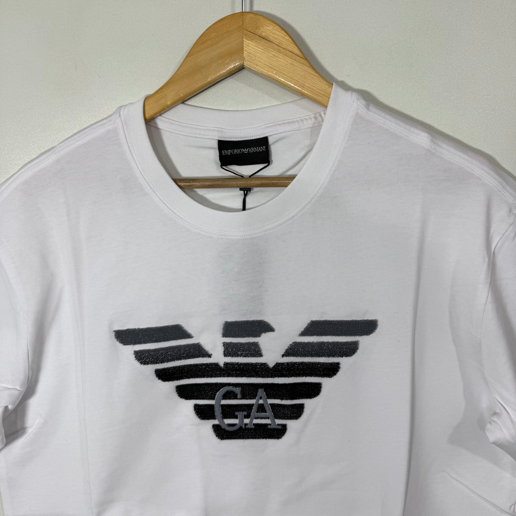 ARMANI OVERSIZED DROOPED SHOULDER COTTON TSHIRT WHITE COLOUR