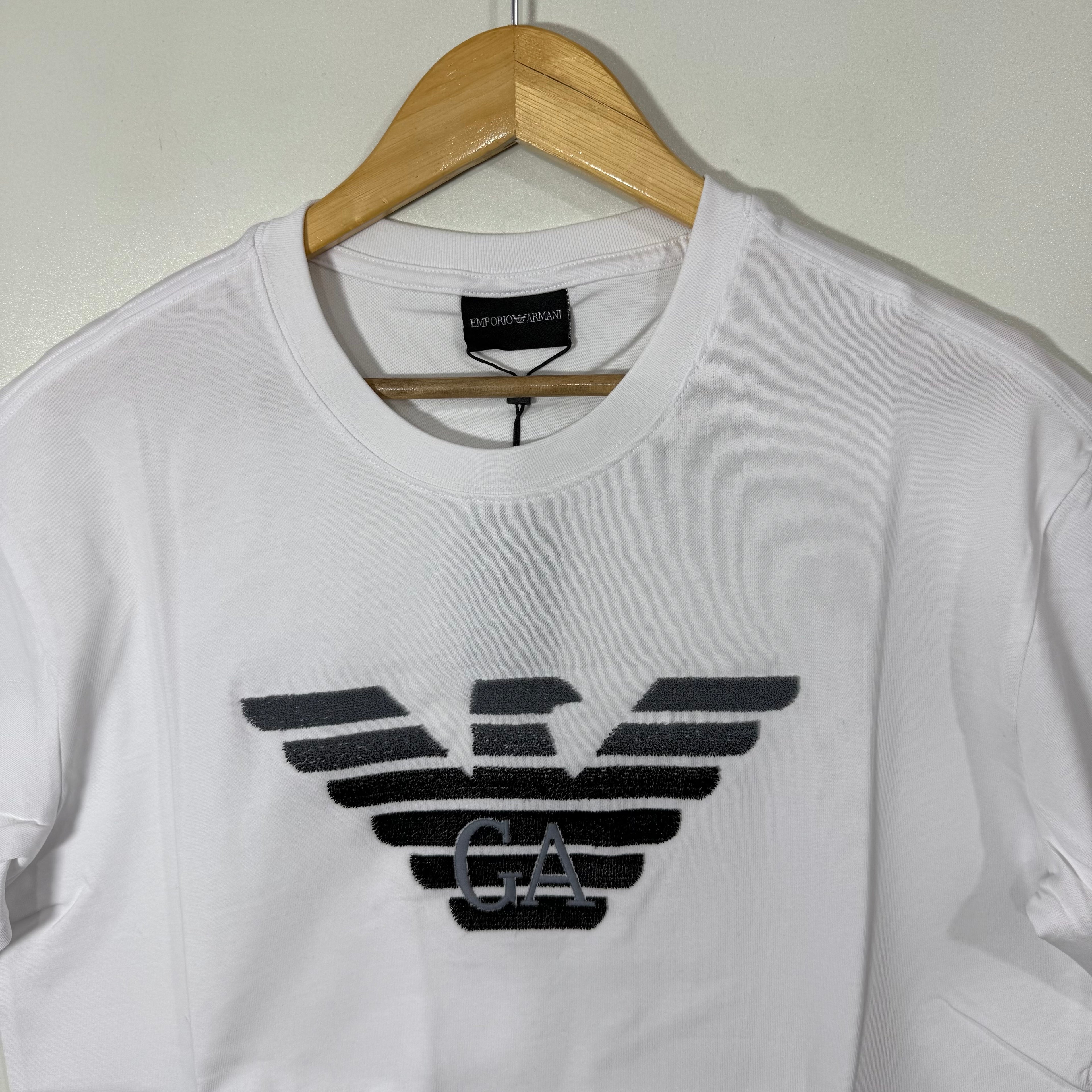 ARMANI OVERSIZED DROOPED SHOULDER COTTON TSHIRT WHITE COLOUR