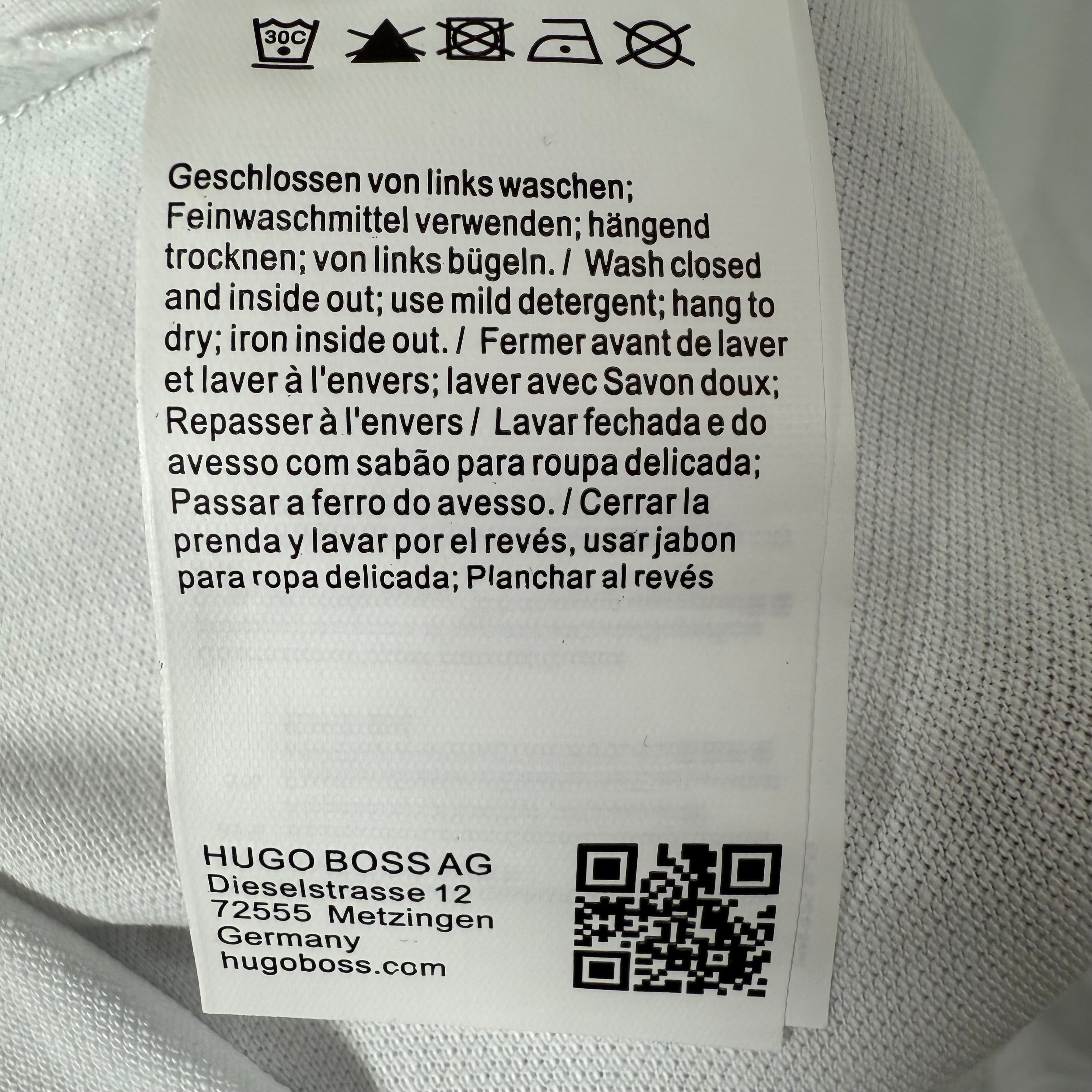 BOSS GREEN LOGO COTTON POLO TSHIRT WHITE COLOUR