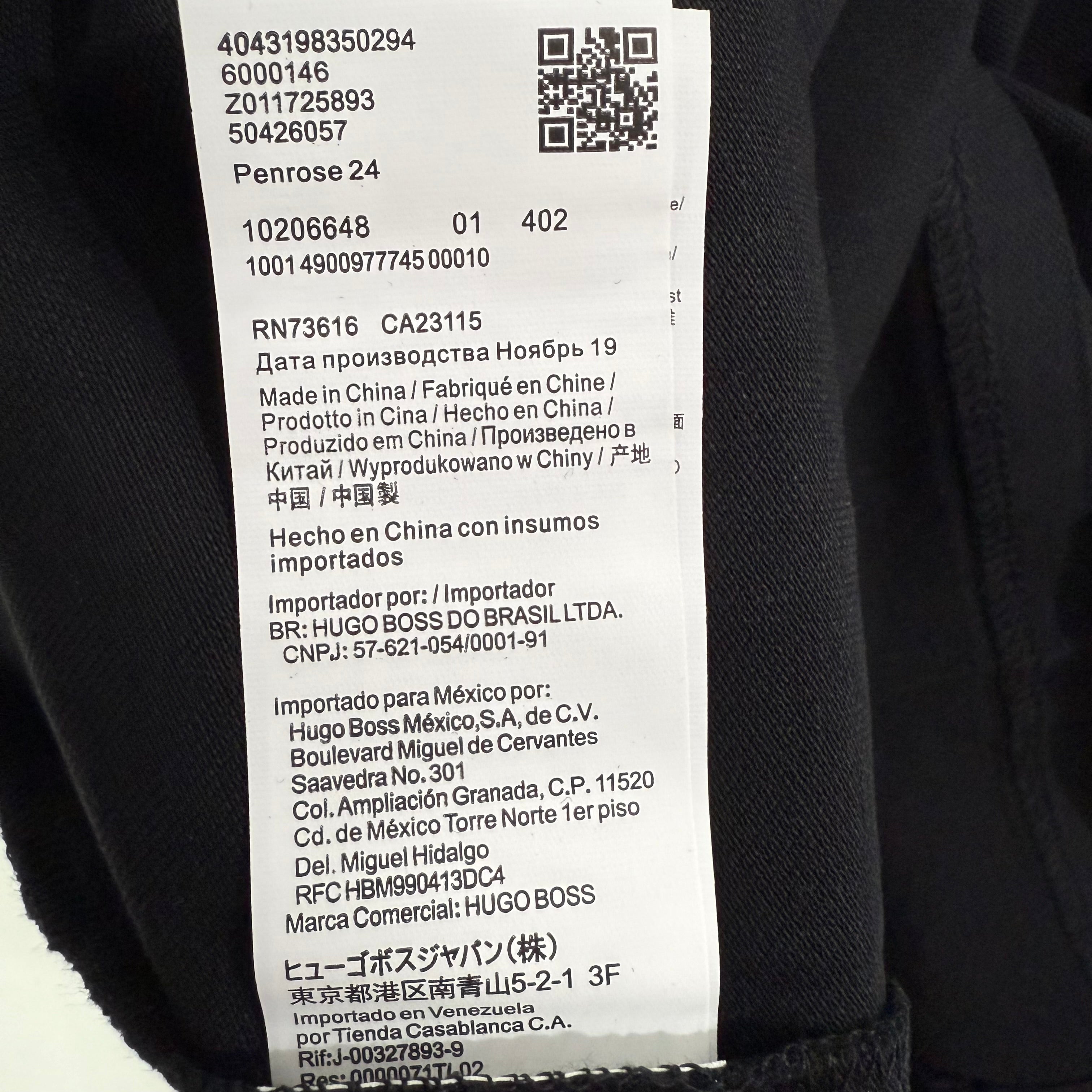 BOSS GREEN LOGO COTTON POLO TSHIRT BLACK COLOUR