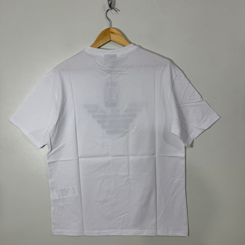 ARMANI OVERSIZED DROOPED SHOULDER COTTON TSHIRT WHITE COLOUR
