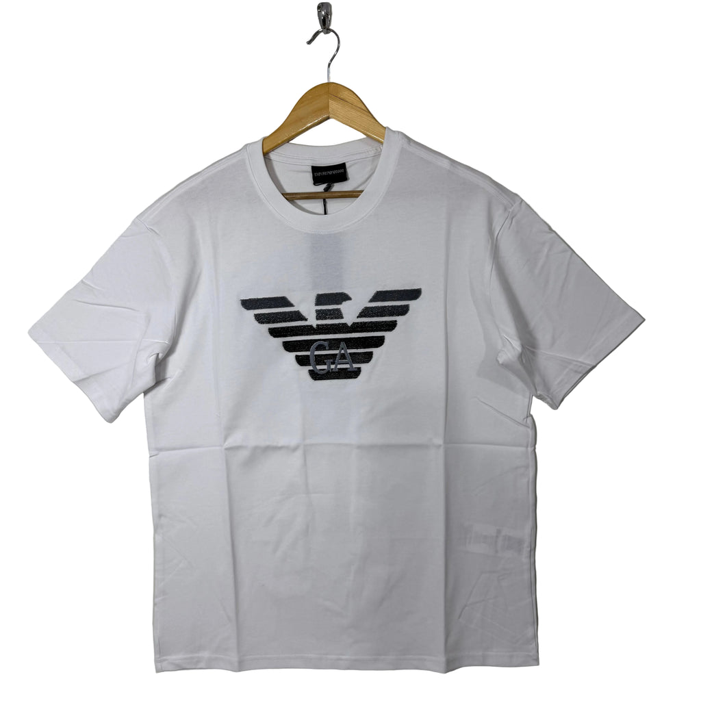 ARMANI OVERSIZED DROOPED SHOULDER COTTON TSHIRT WHITE COLOUR