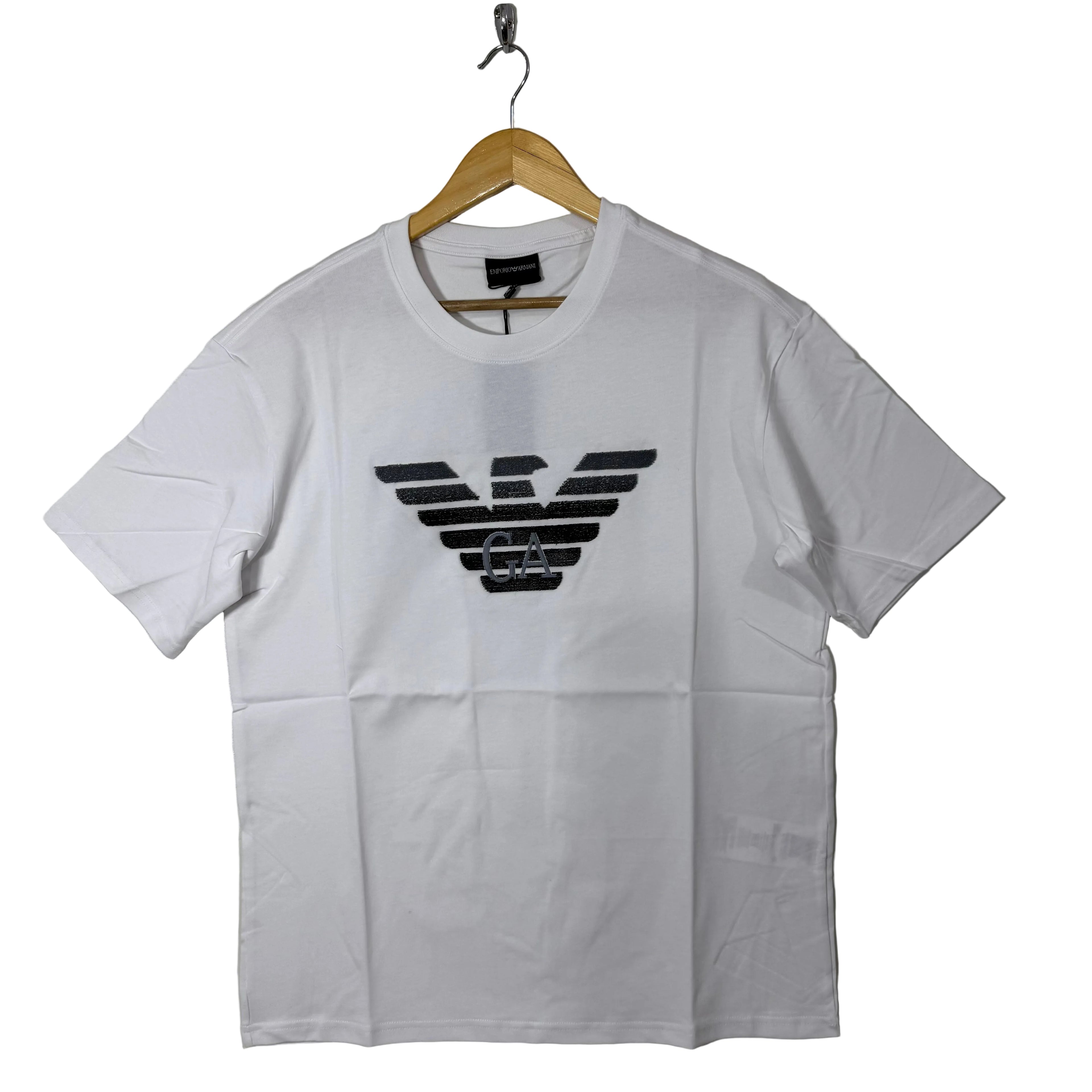 ARMANI OVERSIZED DROOPED SHOULDER COTTON TSHIRT WHITE COLOUR
